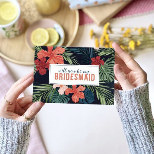 Will you be my Bridesmaid? Tropical Card - designed by Rodo Creative in Manchester