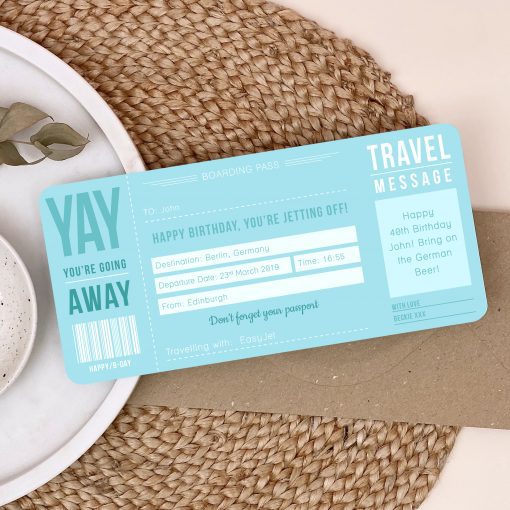 Blue Birthday Boarding Pass - Designed by Rodo Creative - Wedding stationery and greetings card design