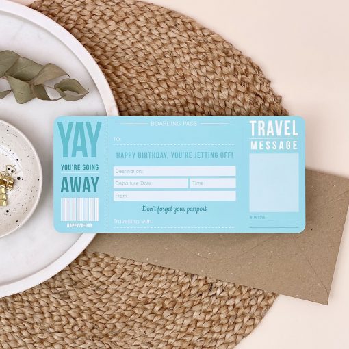 Blue Birthday Boarding Pass - Designed by Rodo Creative - Wedding stationery and greetings card design