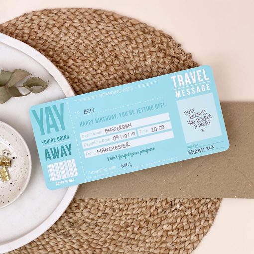 Blue Birthday Boarding Pass - Designed by Rodo Creative - Wedding stationery and greetings card design