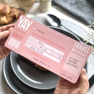 Pink Birthday Boarding Pass - Designed by Rodo Creative - Wedding stationery and greetings card design