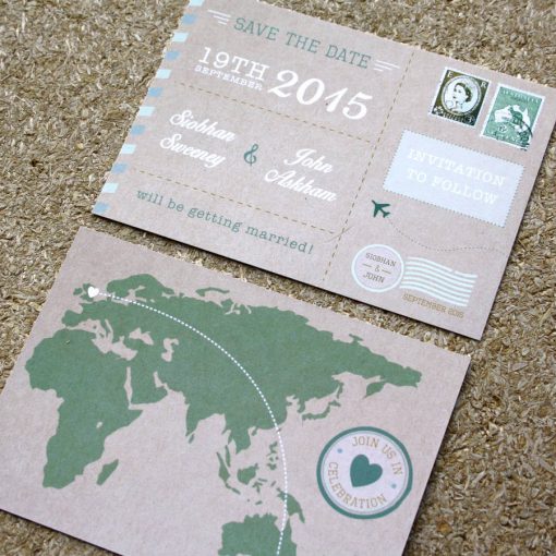 Vintage Postcard Save the Date - Designed by Rodo Creative in Manchester