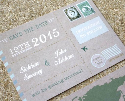 Vintage Postcard Save the Date - Designed by Rodo Creative in Manchester