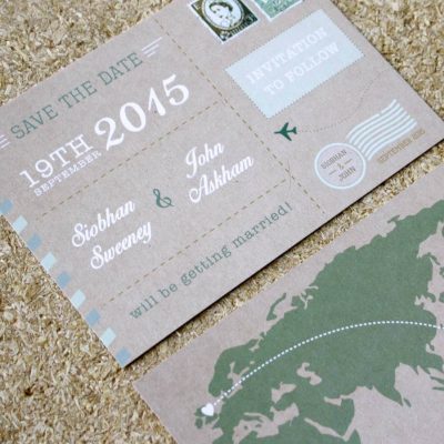 Vintage Postcard Save the Date - Designed by Rodo Creative in Manchester