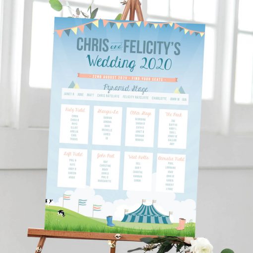 Festival Themed Table Plan - Designed by Rodo Creative in Manchester