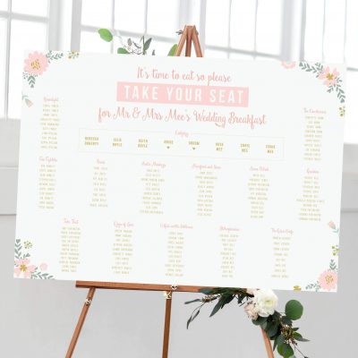 Elegant Floral Table Plan - Designed by Rodo Creative in Manchester