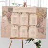 Vintage Travel Map Table Plan designed by Rodo Creative in Sale, Manchester
