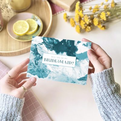 Will You Be My Bridesmaid Marble Card - designed by Rodo Creative in Manchester