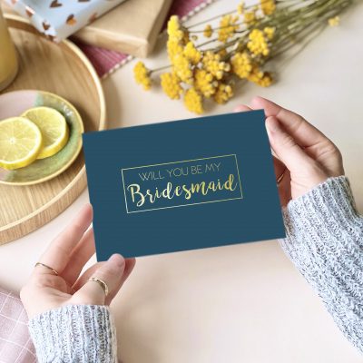 Bridesmaid Gold Foil Card - designed by Rodo Creative in Manchester