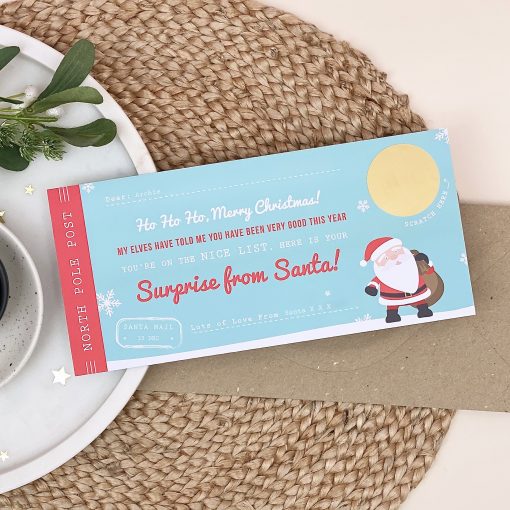 Santa's Surprise Scratch Off Ticket - Designed by Rodo Creative