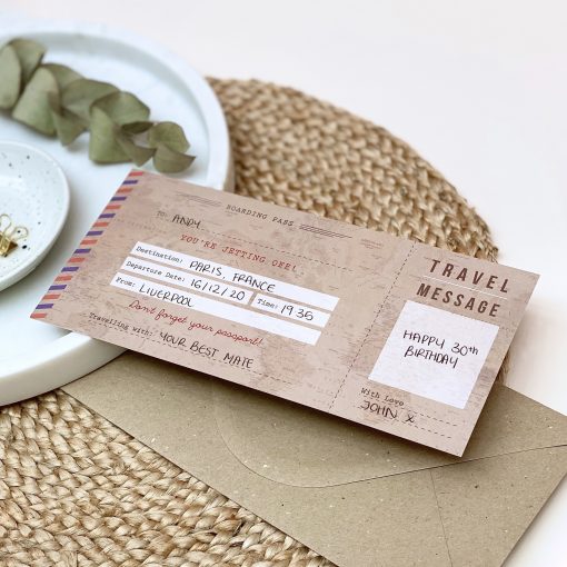 Vintage Boarding Pass - Designed by Rodo Creative - Wedding stationery and greetings card design