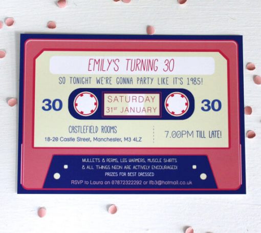 Cassette Tape Birthday Invitations