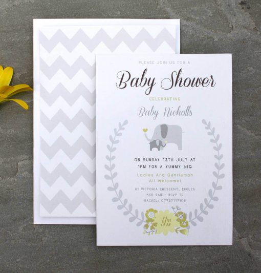 Elephant Baby Shower Invitation - Designed By Rodo Creative