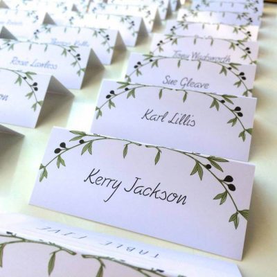 Olive Wedding Place Cards