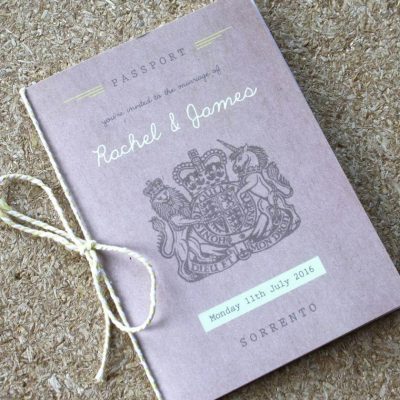 Passport Wedding Invitation Travel Booklet designed in Manchester by Rodo Creative