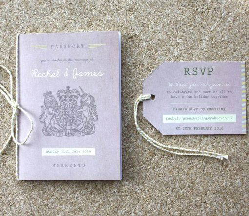 Passport Wedding Invitation Travel Booklet designed in Manchester by Rodo Creative