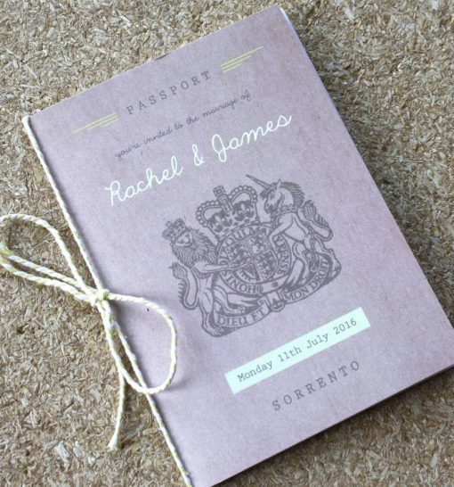Passport Wedding Invitation Travel Booklet designed in Manchester by Rodo Creative
