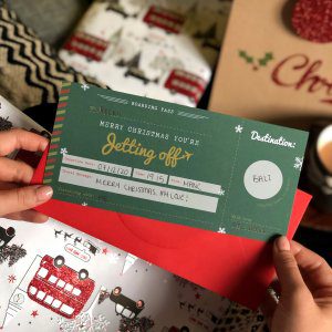 Christmas Scratch off Boarding Pass, you're jetting off designed by Rodo Creative Sale, Manchester