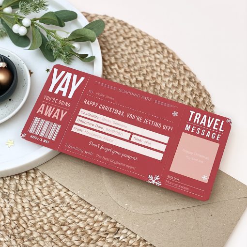 Christmas Boarding Pass gift designed by Rodo Creative in Manchester