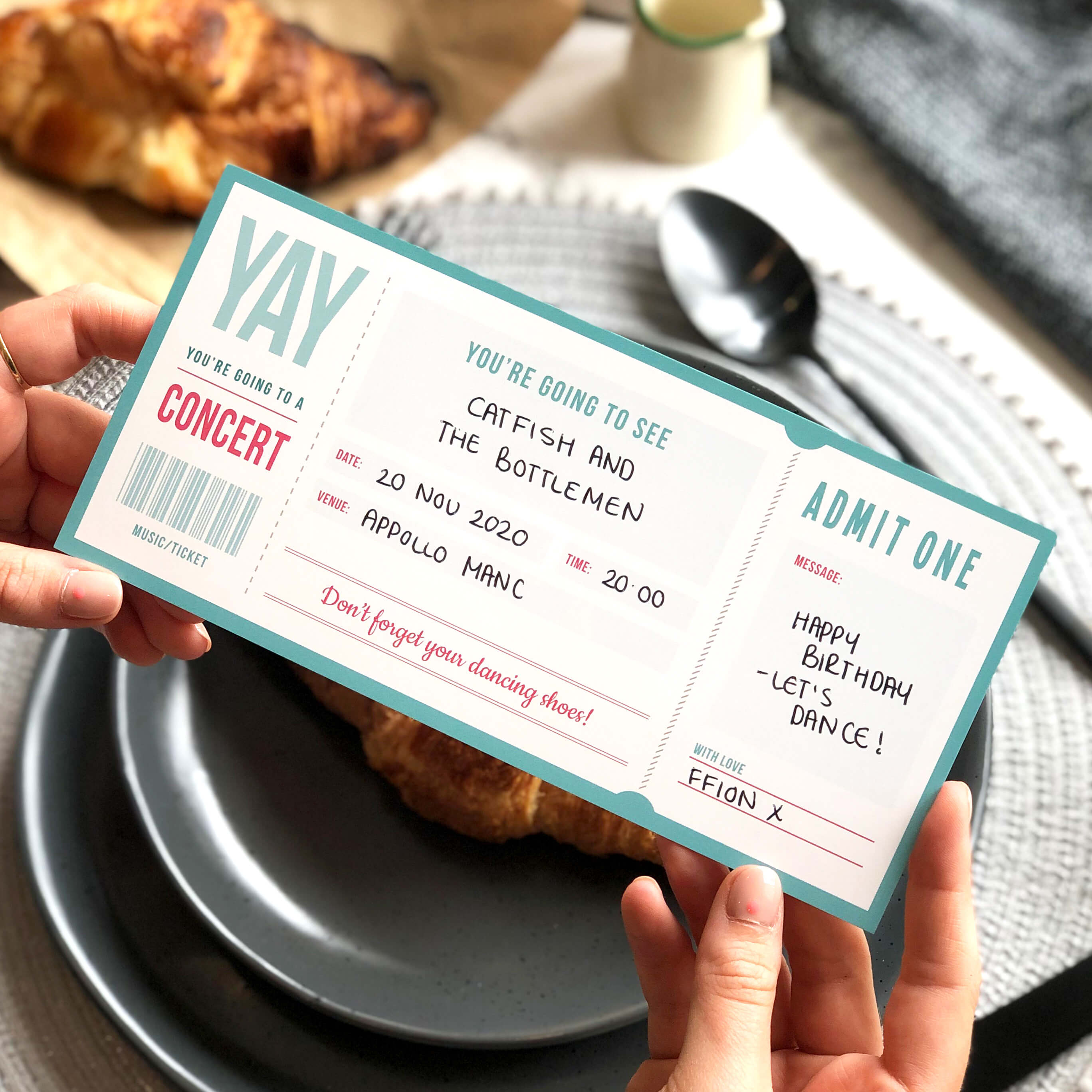 Music Ticket Gift for that Special Someone, can be personalised by Rodo