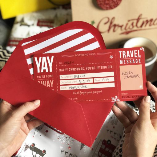 Christmas Boarding Pass gift designed by Rodo Creative in Manchester