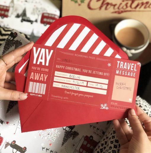 Christmas Boarding Pass gift designed by Rodo Creative in Manchester