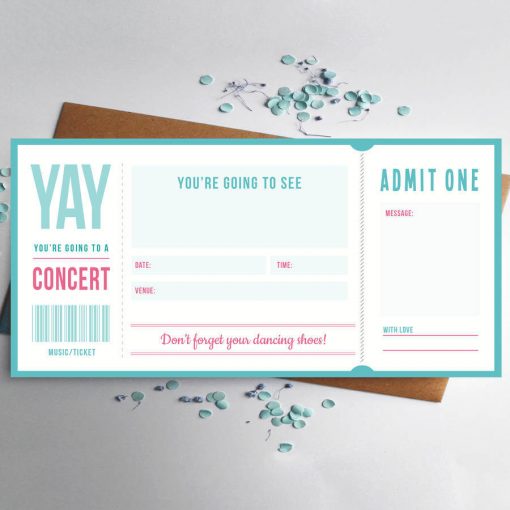 Music Ticket Gift for concert or gig by Rodo Creative
