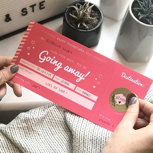 Valentines Jetting Off Scratch Card Boarding Pass - Designed by Rodo Creative