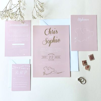 Luscious Type Blush And Gold Wedding Invites - Designed by Rodo Creative