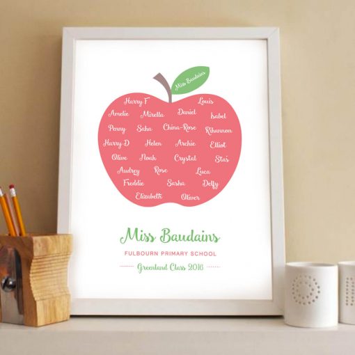 Personalised Teacher Gift Apple Print designed by Rodo Creative