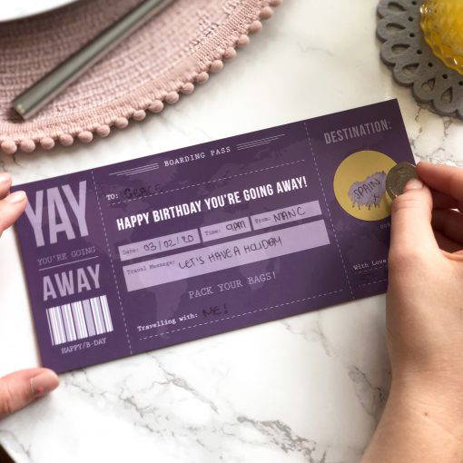 Birthday Scratch Off Boarding Pass - Designed by Rodo Creative