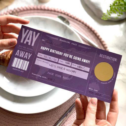 Birthday Scratch Off Boarding Pass - Designed by Rodo Creative