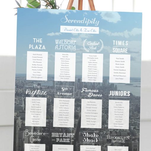 New York Table plan designed by Rodo Creative in Manchester