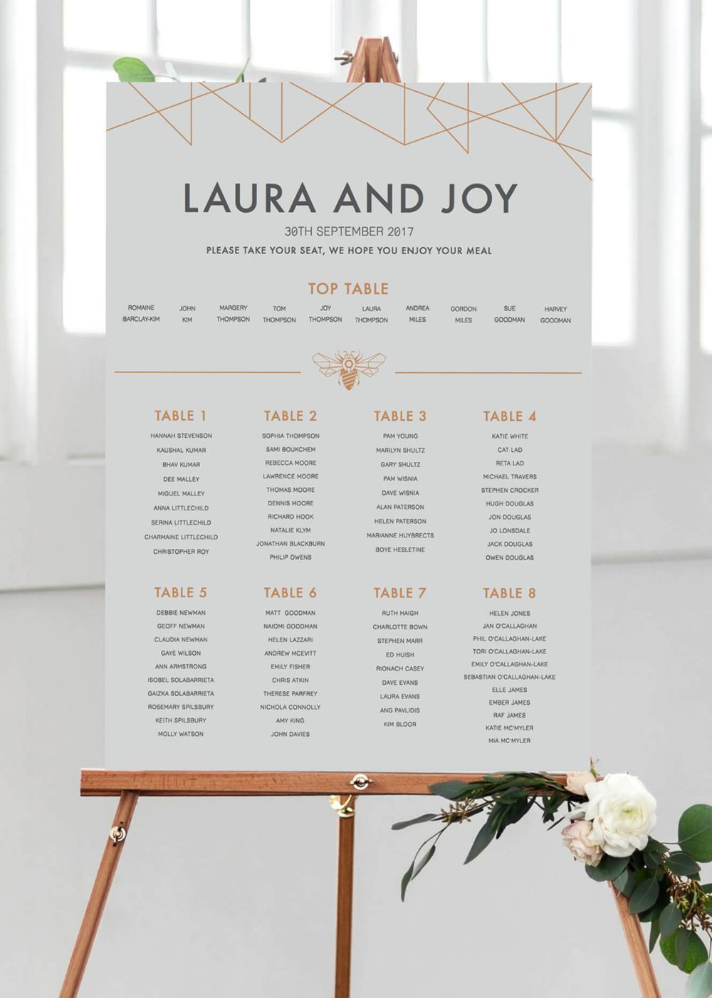 Geometric Table Plan - Rodo Creative