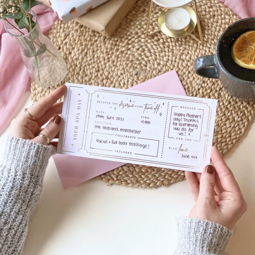 Spa Day Treatment Ticket Gift - Designed by Rodo Creative