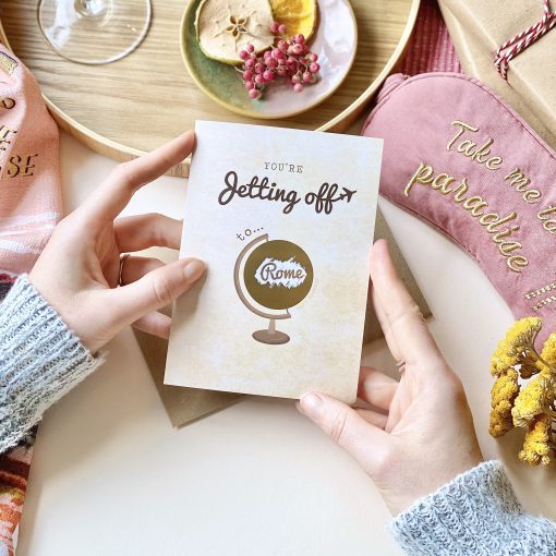 Travel Card Jetting Off Surprise Scratch Off - Designed by Rodo Creative