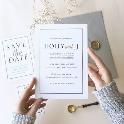 Modern Gold Foil Wedding Invitations - Designed by Rodo Creative