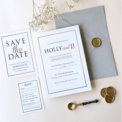 Modern Gold Foil Wedding Invitations - Designed by Rodo Creative