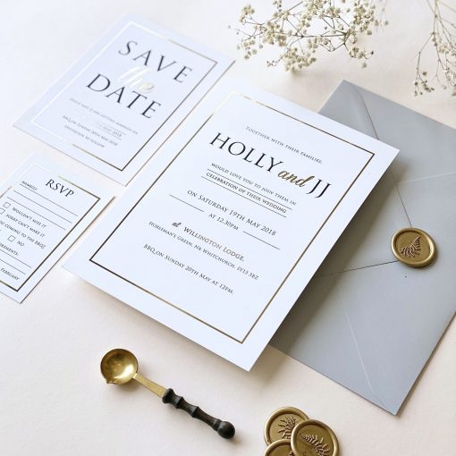 Modern Gold Foil Wedding Invitations - Designed by Rodo Creative