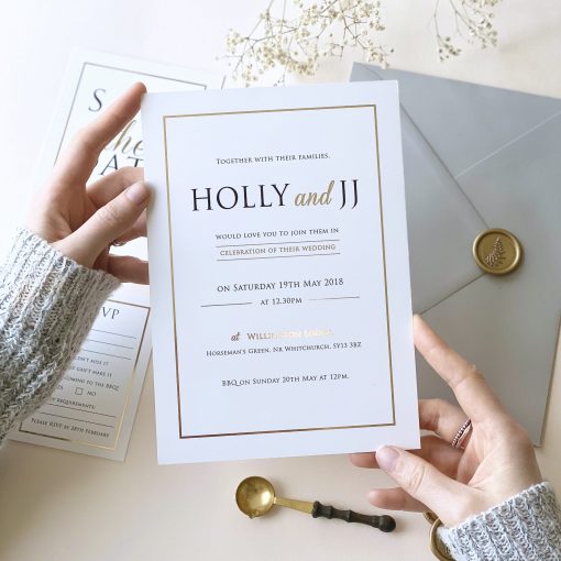 Modern Gold Foil Wedding Invitations - Designed by Rodo Creative