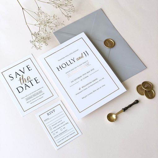 Modern Gold Foil Wedding Invitations - Designed by Rodo Creative