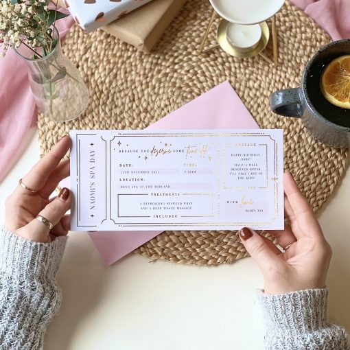 Spa Day Treatment Ticket Gift - Designed by Rodo Creative