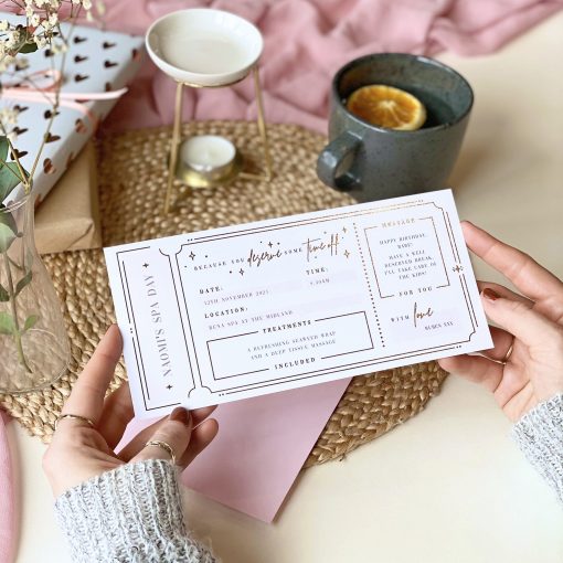 Spa Day Treatment Ticket Gift - Designed by Rodo Creative