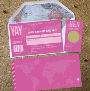 Hen Party Scratch Off Boarding Pass by Rodo Creative, Manchester