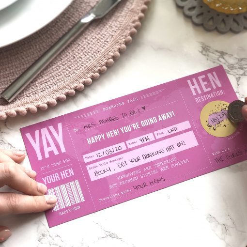 Hen Party Scratch Off Boarding Pass - Designed by Rodo Creative