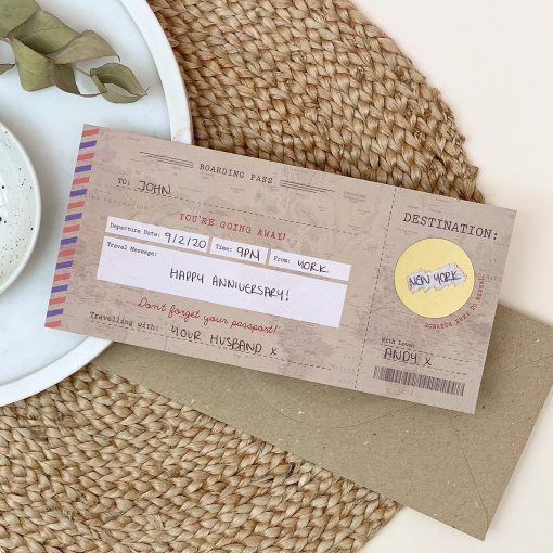 Vintage Scratch Off Boarding Pass Travel Gift - Designed by Rodo Creative