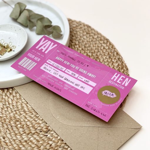 Hen Party Scratch Off Boarding Pass - Designed by Rodo Creative