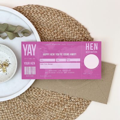 Hen Party Scratch Off Boarding Pass - Designed by Rodo Creative