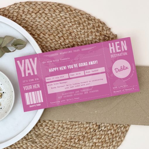 Hen Party Scratch Off Boarding Pass - Designed by Rodo Creative