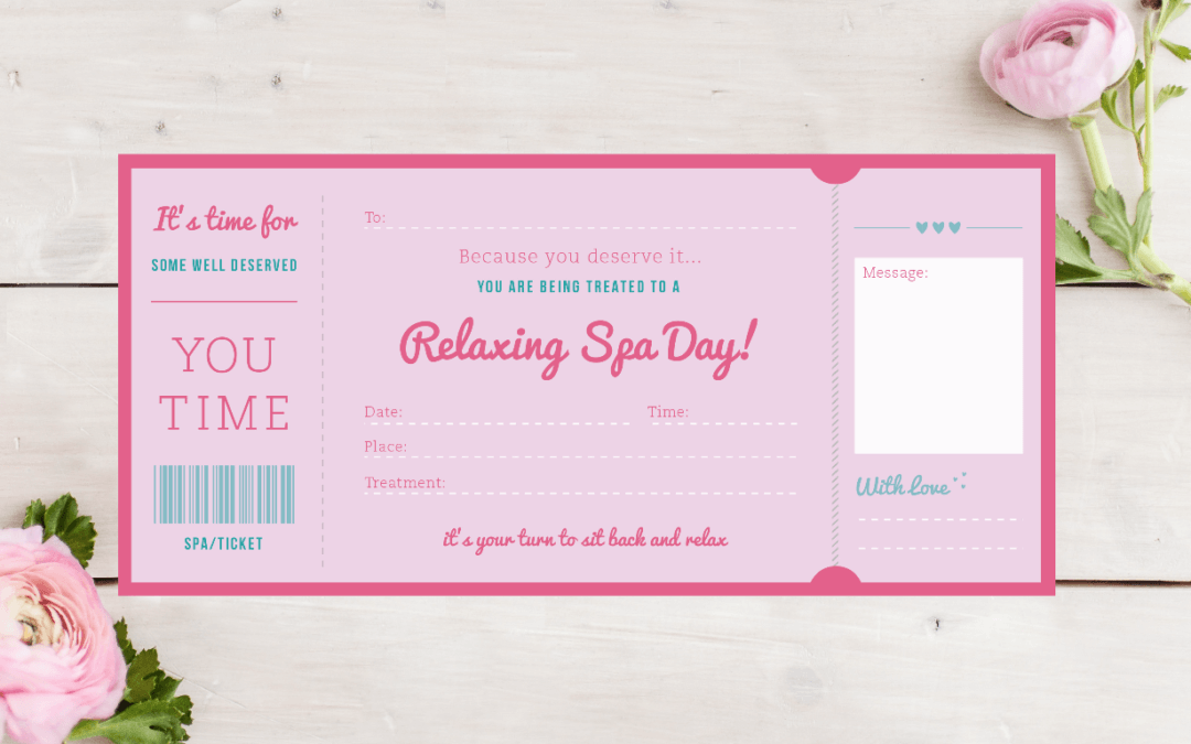 Spa Day Treatment Ticket Gift designed in Manchester By Rodo Creative